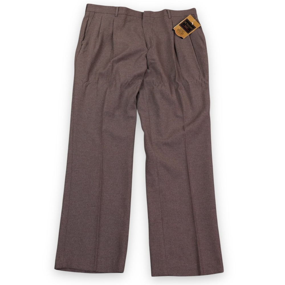 Botany 500 Pants‎ Mens 38x30 Brown Made USA Dress Trousers Pleated Wool Blend